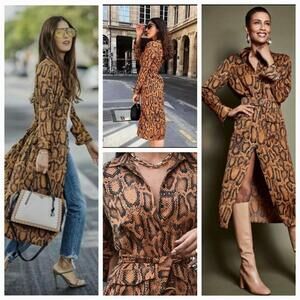 Zara Copper Python Print Midi Dress - Size XS